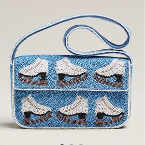 Anthropologie The Fiona Beaded Bag: Winter Icon Edition with a ice skate